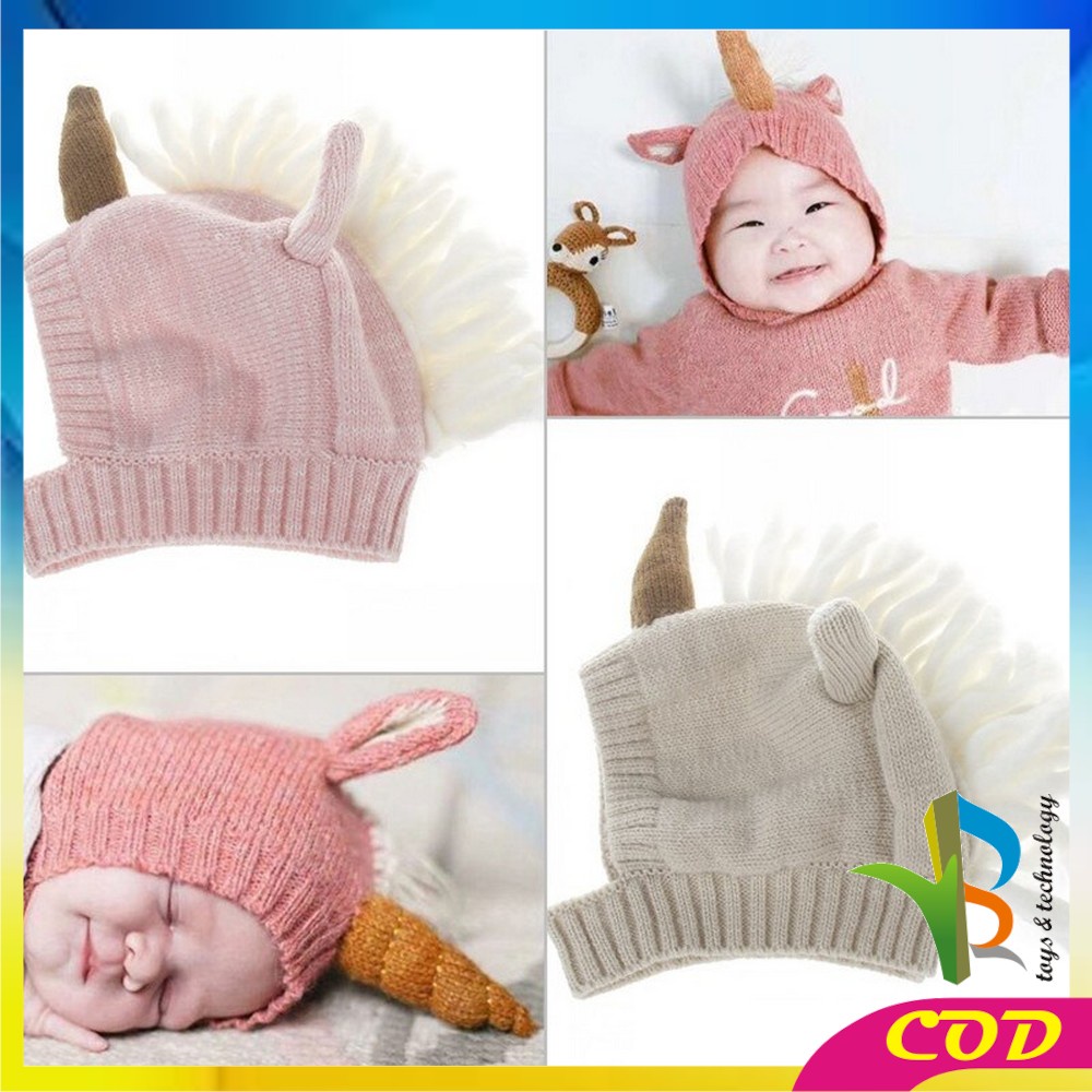 RB-P16 P23-30 Topi Kupluk Bayi Pompom Topi Anak Bucket Rajut Topi Korea Bunny Hat / Pilot / Unicorn