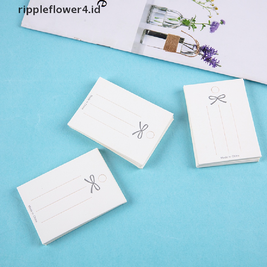 {rippleflower4.id} 50pcs Kartu Kertas Putih Aksesoris Rambut Card DIY Handmade Hair Clip Hairband Kemasan Perhiasan Price Tag Card~