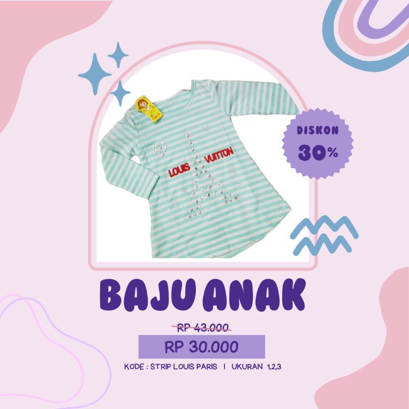 KAOS ANAK CEWEK Lengan Panjang