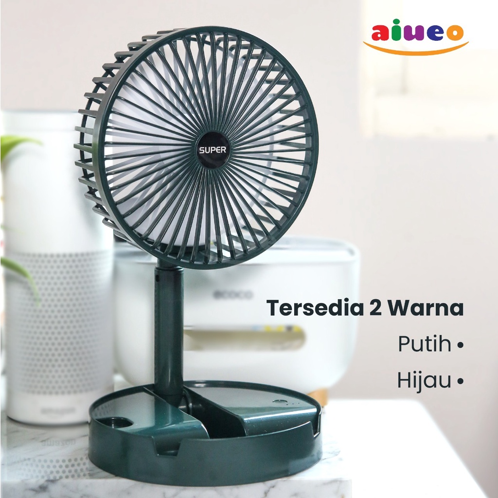 Kipas Angin Mini Portable USB Tatakan HP Lipat Mini Fan Rotate Putar 90 derajat