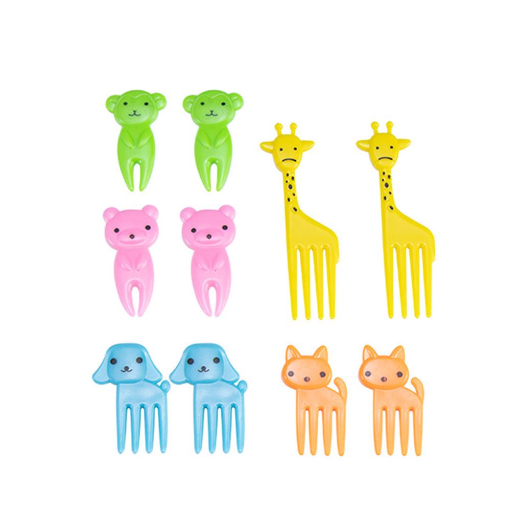 10pcs Mini Animals Food Picks Kids Fun Lunch Box Decor Stick Gaya Lucu Tusuk Gigi Reusable Dekorasi Pesta Dessert Buah