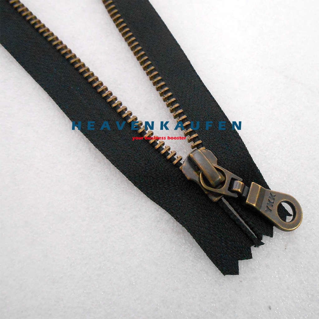 Resleting Zipper YKK 12,5 cm Atau 5 inch Atg Bakar Slider Oval Donat Untuk Resleting Celana Jeans Dll