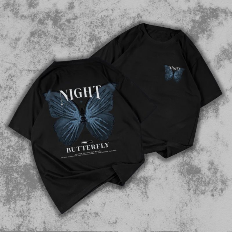 -OVERSIZE- KAOS BAJU OVERSIZE NIGHT BUTTERFLY / OVERSIZE T-SHIRT NIGHT BUTTERFLY
