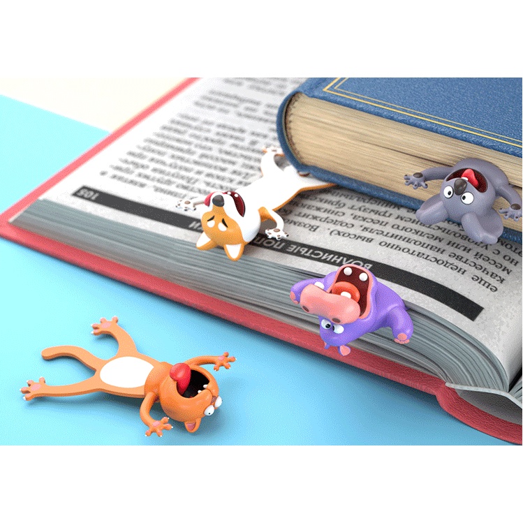 Penanda Kartun Stereo 3D Animal Bookmark Kucing Lucu Asli Bahan PVC Alat Tulis Sekolah Siswa Lucu Anak Kado Bookmark