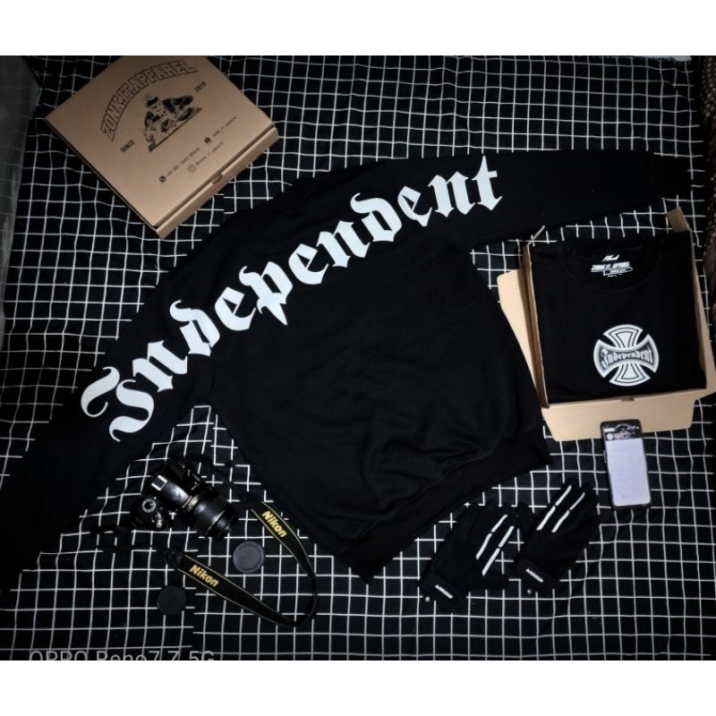 SWEATER CREWNECK INDEPENDENT ZONK.IT.APPAREL BLACK SERIES UNISEX (COD)