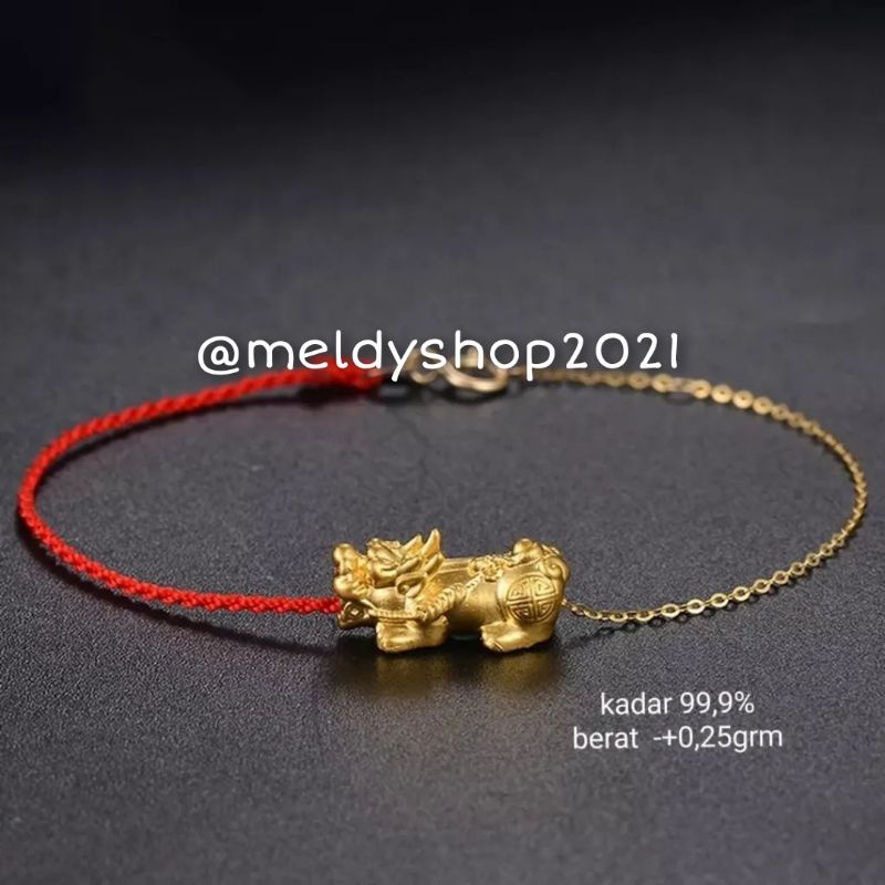 charm hongkong liontin gelang tali rantai titanium variasi emas 24k 999 baby mini mainan naga jilin 
