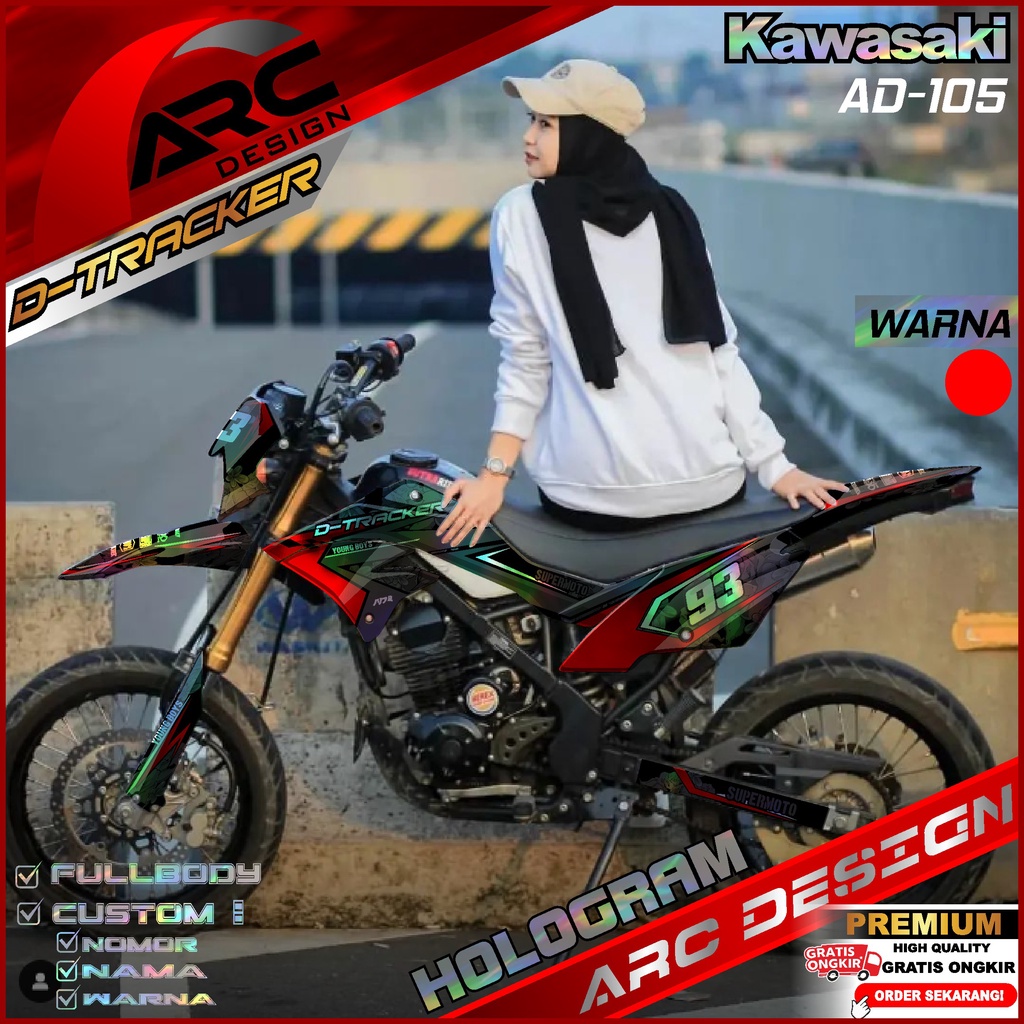 Decal Sticker HOLOGRAM Motor Cross Dtracker 150 New Fullbody - Dekal Stiker KLX DTX D-Tracker150 Des