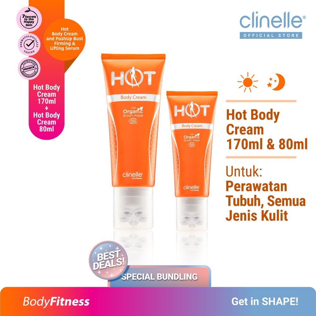 Clinelle Body Fitness Hot Body Cream With Organic Brown Algae