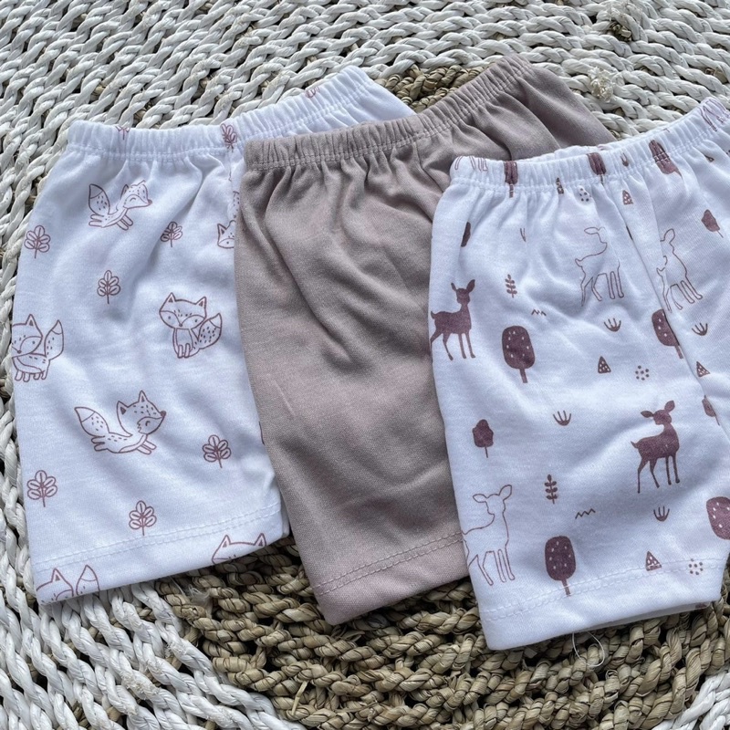 3 PCS Baju Bayi Lengan Pendek + Celana Pendek Bayi Baru Lahir Baju Bayi Setelan Warna Taro Celana Bayi Newborn Hampers Bayi Hadiah Lahiran Bayi DNW BABY