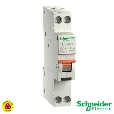 Schneider Rcbo Slim 1P+N 10A 30Ma Dom12521 10 Ampere
