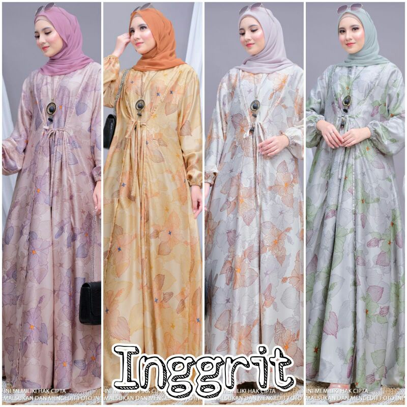 Inggrit dres/gamis inggrit.*Dress jumbo dari Shofiya big size• bahan dior silk import arabic• busui,