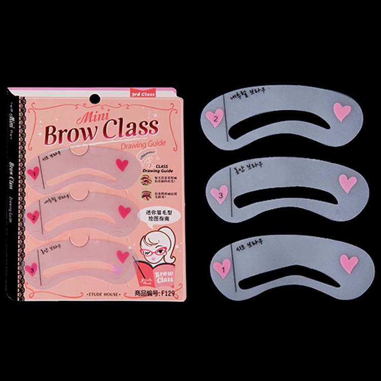 Cetakan Alis 3 IN 1 Mini Eyebrow Template Kit 3in1 Pencetak Alis 3 Bentuk Alis Murah