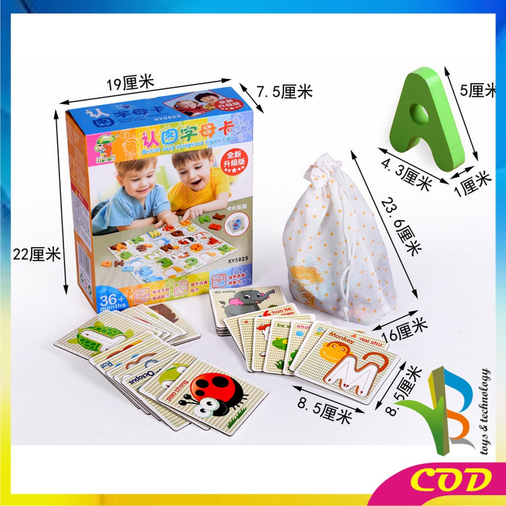 RB-M273 Mainan Puzzle Kayu BRITISH CARD Anak / Belajar Mainan Huruf dan Angka / Kartu Alphabet Huruf Angka Alfabet Kayu Edukasi