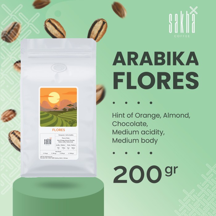 

Biji Kopi Bubuk Arabika Flores Arabica Coffee Bean Sakha Roaster 200gr - Biji Kopi