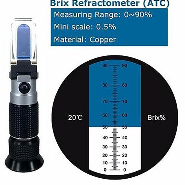 

Refractometer Brix 90% 0-90% Refraktometer Gula Sirup Jus Madu Juice