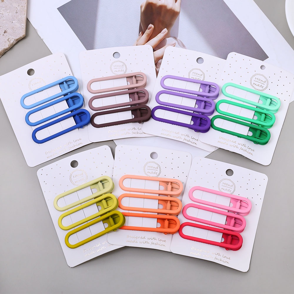 Candy colors Hair Clip BB Jepit Rambut Klip Hiasan Kepala Poni Samping duckbill Jepit Rambut Hair Pin Simple Wanita Gadis Aksesoris Rambut Korea INS Style Ponytail Holder