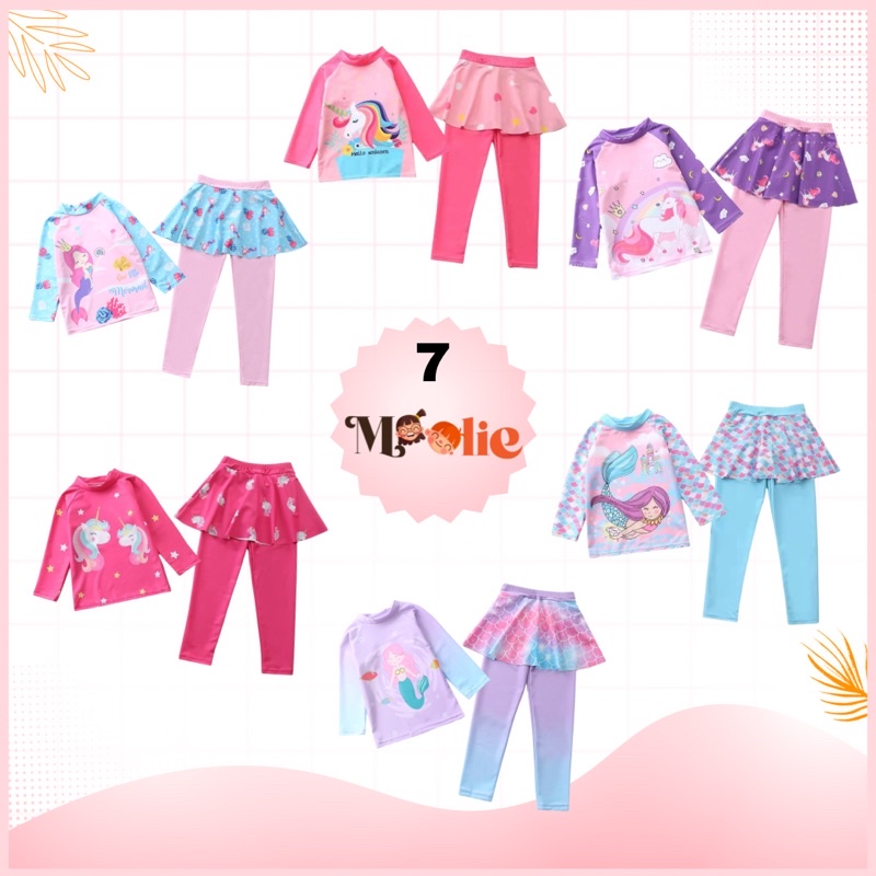 Moolie Baju Renang Anak Perempuan /Baju Renang Anak Impor