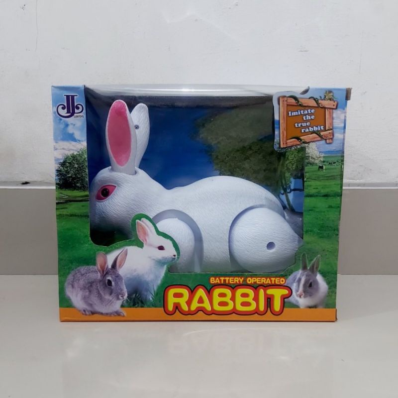 MAINAN KELINCI LUCU BISA JALAN &amp; MUSIK - ROBOT FIGURE HEWAN RABBIT BATERAI ANAK LAKI PEREMPUAN