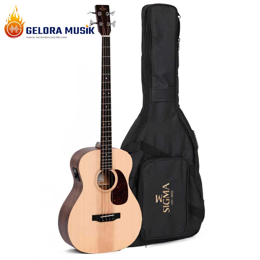 Gitar Bass Akustik Elektrik Sigma BME Mahogany, W/Bag