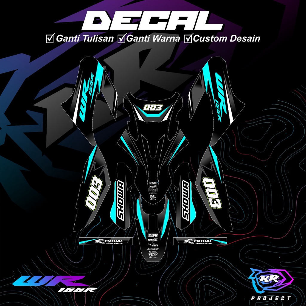 Decal Sticker WR155 Fullbody Sticker Variasi List Motor WR155 Terbaru