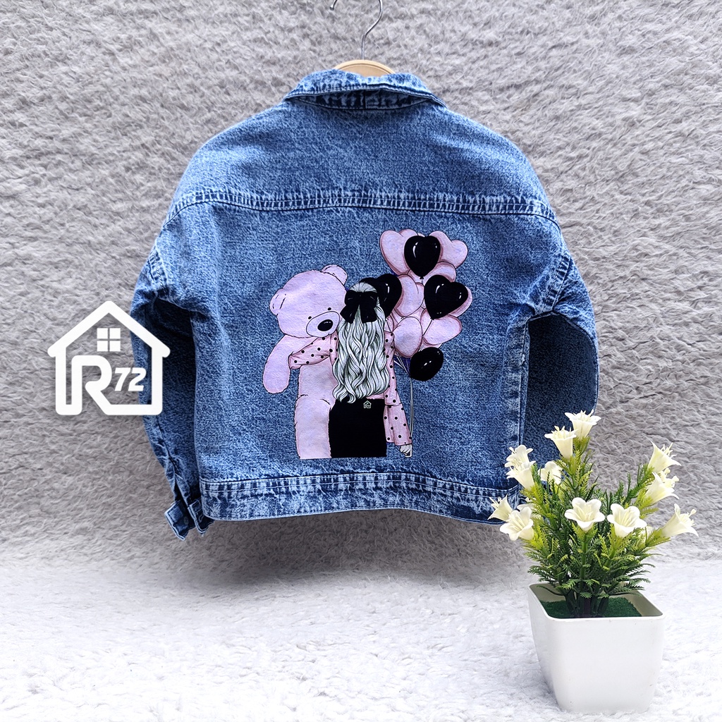 Jaket Jeans Anak Oversize - Gambar Karakter Lucu