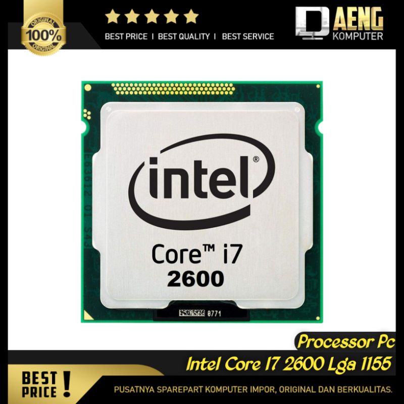 Processor Prosesor pc Intel core i7 2600 3.40 GHz Socket Lga 1155