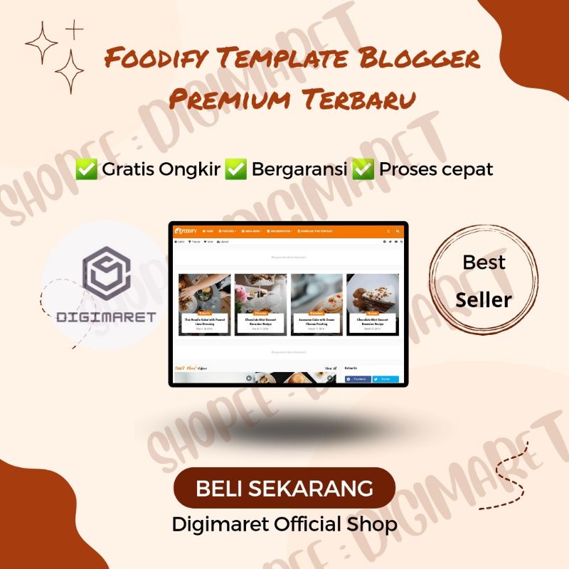 Template Blogger Foodify Terbaru | Template Blogger Resep Premium