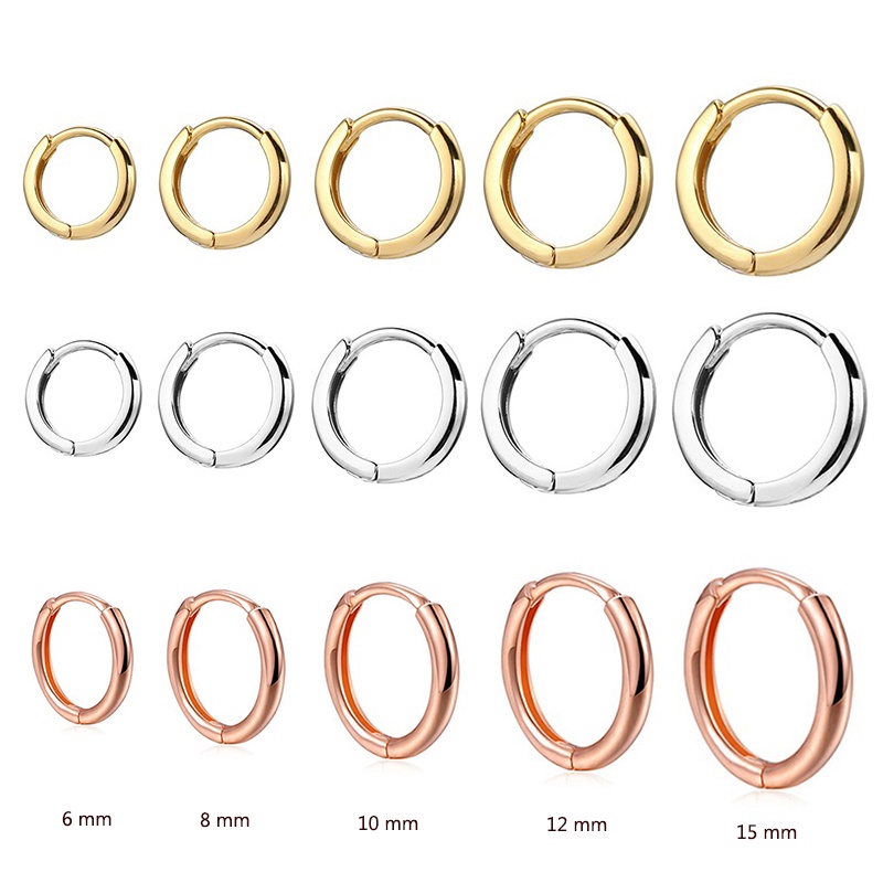 Anting Korea Emas Perak Wanita Hypoallergenic Hoop Earring Perhiasan Y2K Aksesoris