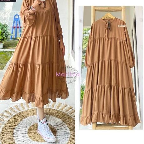 Terlaris  Midi Dress Tunik TerSojin Midi Dress Jumbo LD 120 Cm // Rachel Midi Dress // Gamis Wanita 