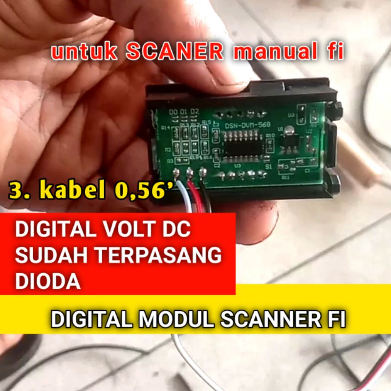 Digital volt DC untuk scanner manual fi Sudah terpasang Dioda