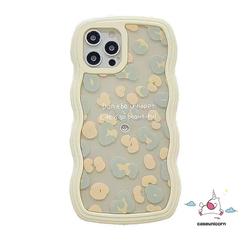 Case Oppo A16 A78 A17K A17 A57 A95 A5s A15 A96 A54 A74 A3s A16s A55 A12 A5 A9 2020 A76 A77 A7 A16K A1k A77s A53 A52 Reno 8T 8 7 7Z 8Z 6 Wavy Edge Fashion Motif Leopard Sarung Soft Case