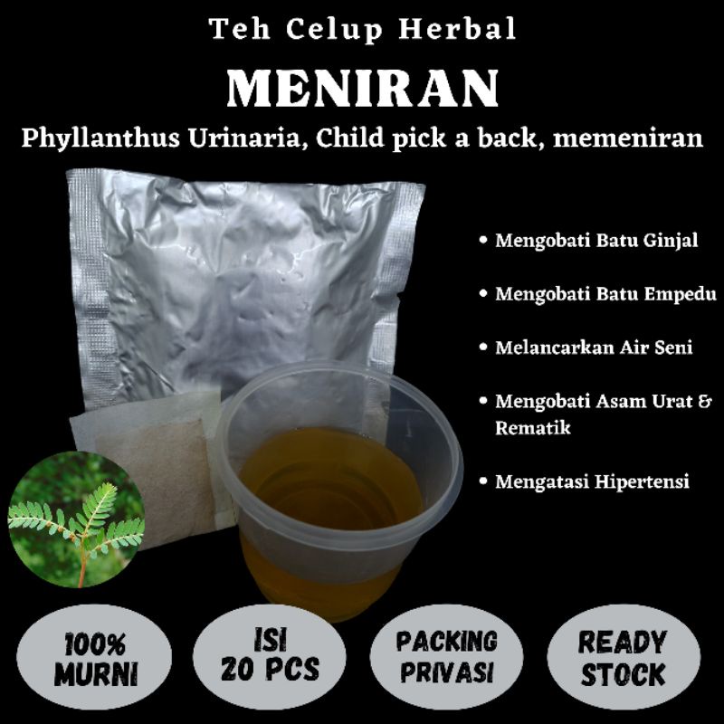 

Teh Celup Herbal MENIRAN Batu Ginjal Batu Empedu Hepatitis Epilepsi