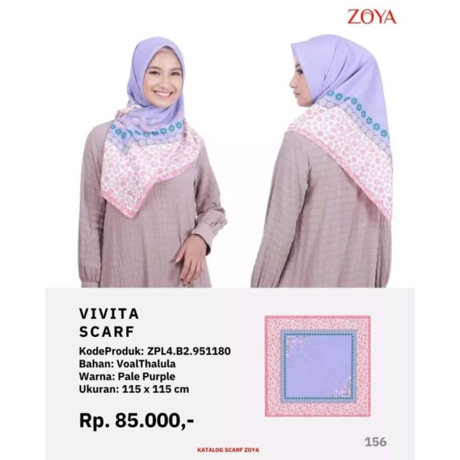 JILBAB SEGIEMPAT MOTIF VIVITA SCARF ZOYA