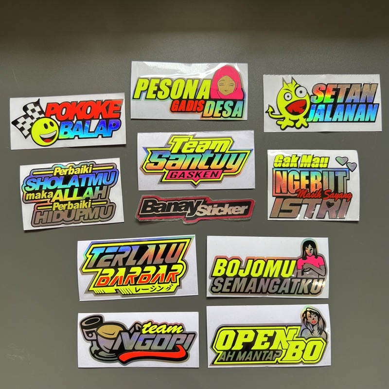 STICKER Stiker TEAM NGOPI TEAM SANTUY PESONA GADIS DESA Cutting