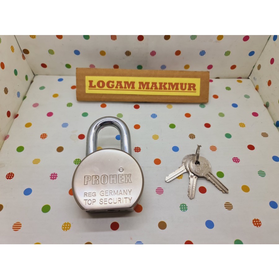 1 PC - GEMBOK BESAR STAINLESS 60MM UNTUK PINTU PAGAR GUDANG (PROHEX ORIGINAL)