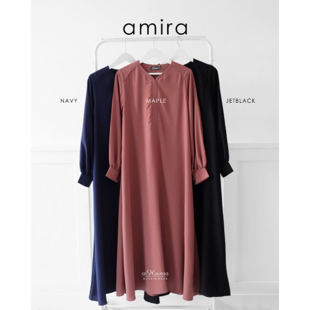 Gamis Terbaru Hitam Polos Syar'i Premium Dewasa Amira By Alhauraa