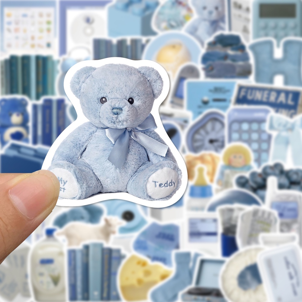 

STIKER lucu biru langit isi 24 pcs