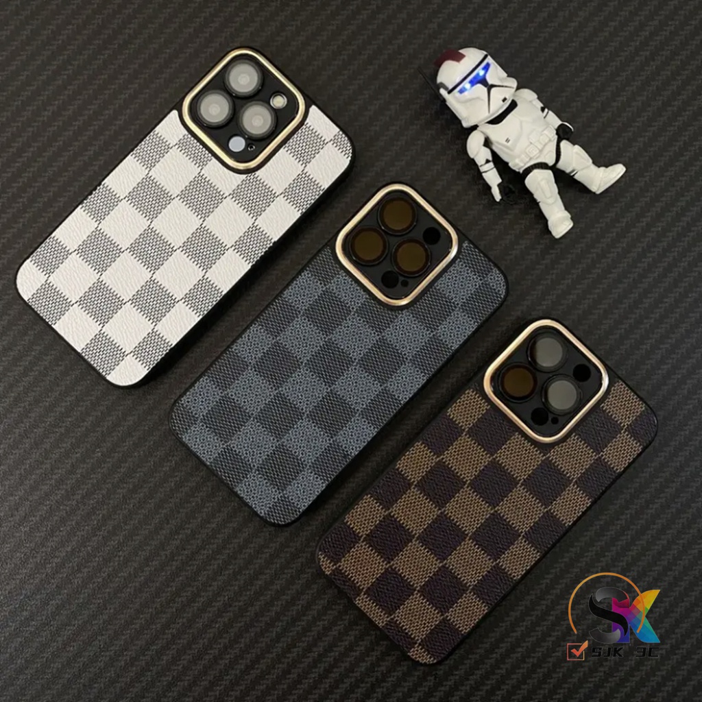 New !! For iPhone Black White Plaid High Quality Fashion With lens protection Case iPhone 14 13 12 11 Pro Max CASE