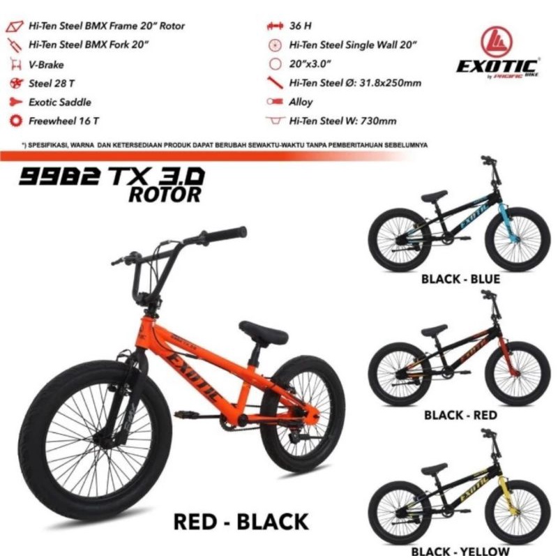 Sepeda Bmx 20 Pasific exotic 9982 Tx 3.0