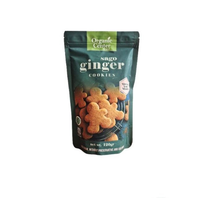 Organic Center Sago Cookies Ginger 120gr - Cemilan Kue Sagu Jahe