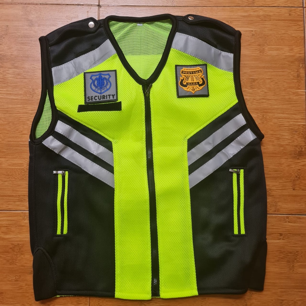 SKD Rompi SECURITY CUSTOM vest SECURITY vest POLISI/DISHUB/terlaris DOUBLE MESS terbaru BAHAN DOUBLE MESS