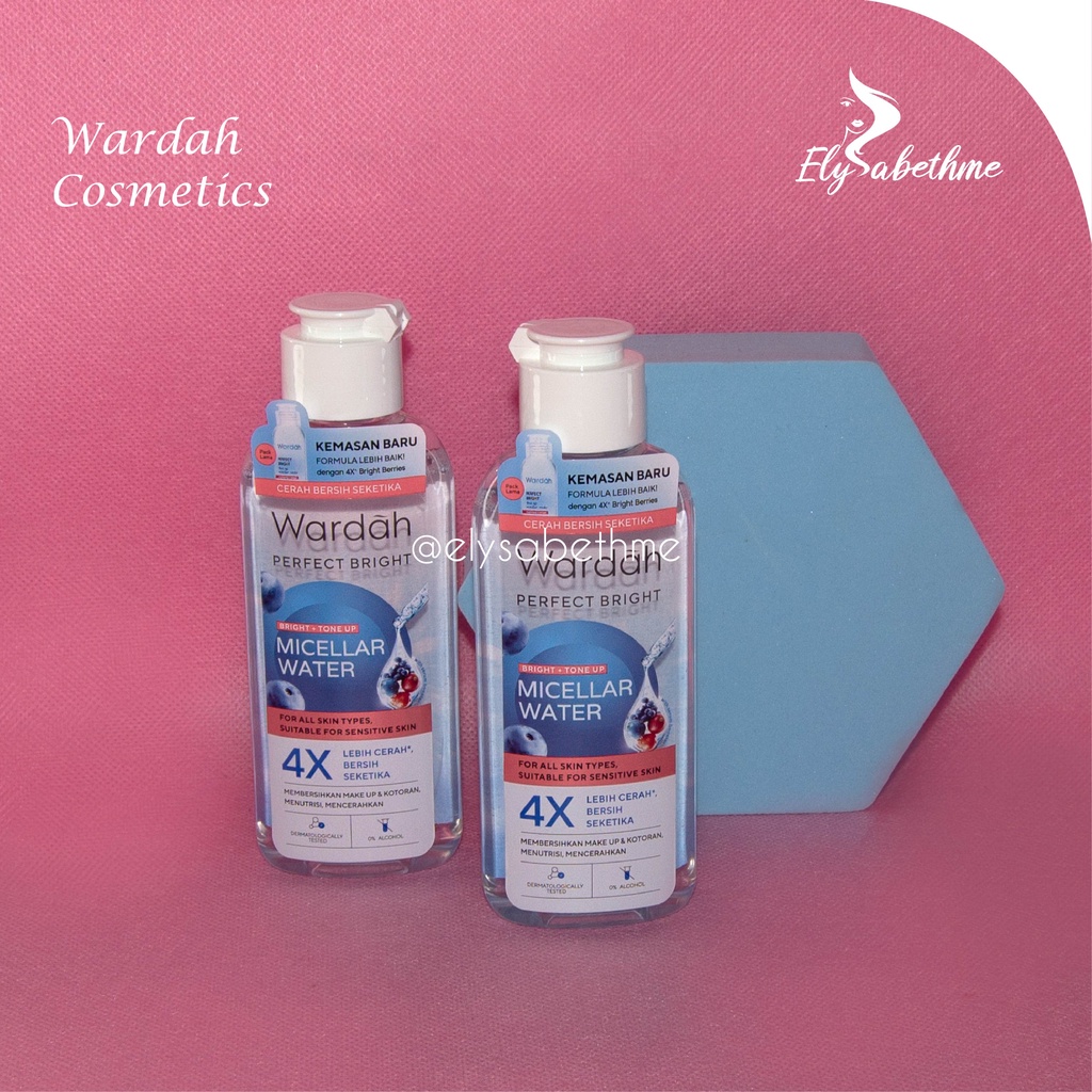 ✿ELYSABETHME✿ 🅆 🄰 🅁 🄳 🄰 🄷 Wardah Micellar water Perfect Bright penghapus makeup bedak air