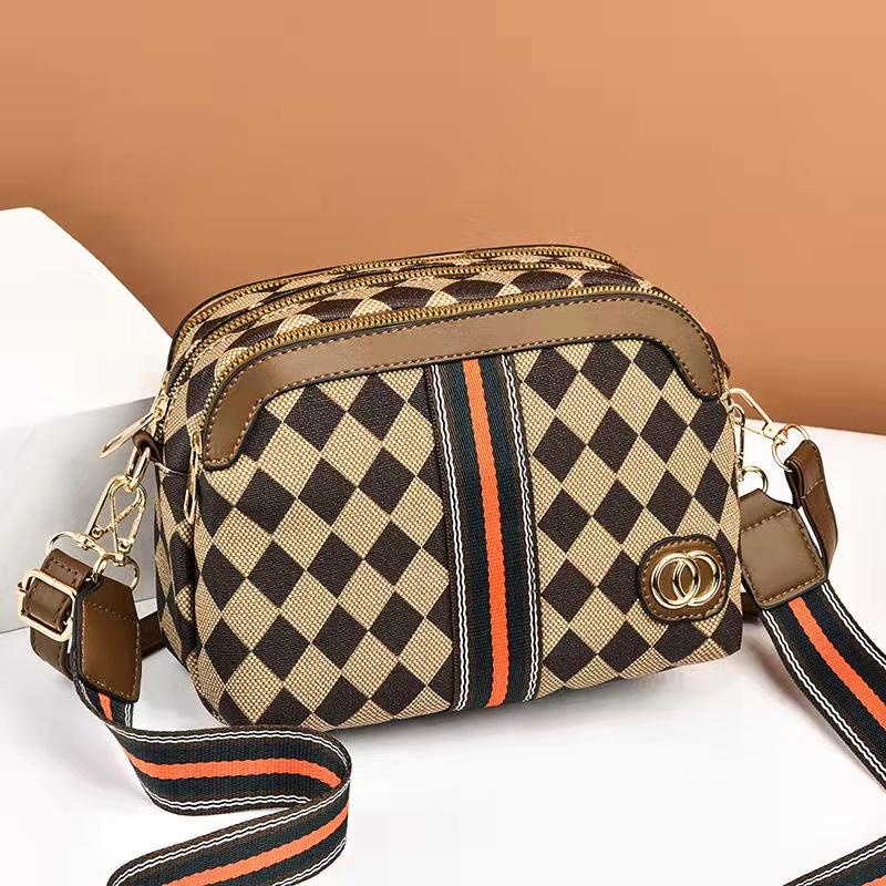 BJ62614 - BEIGE/BLACK/BROWN/ZEBRA - TAS SLEMPANG MOTIF KOTAK WANITA FASHION IMPORT MODIS ELEGAN TERMURAH TERLARIS TERBARU BAGSTORE JAKARTA TAS BATAM ZC2614