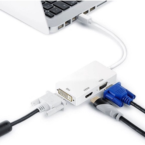 Konverter 3-in-1 Mini Displayport / Thunderbolt to HDMI / DVI / VGA Converter Adapter Cable For MacBook