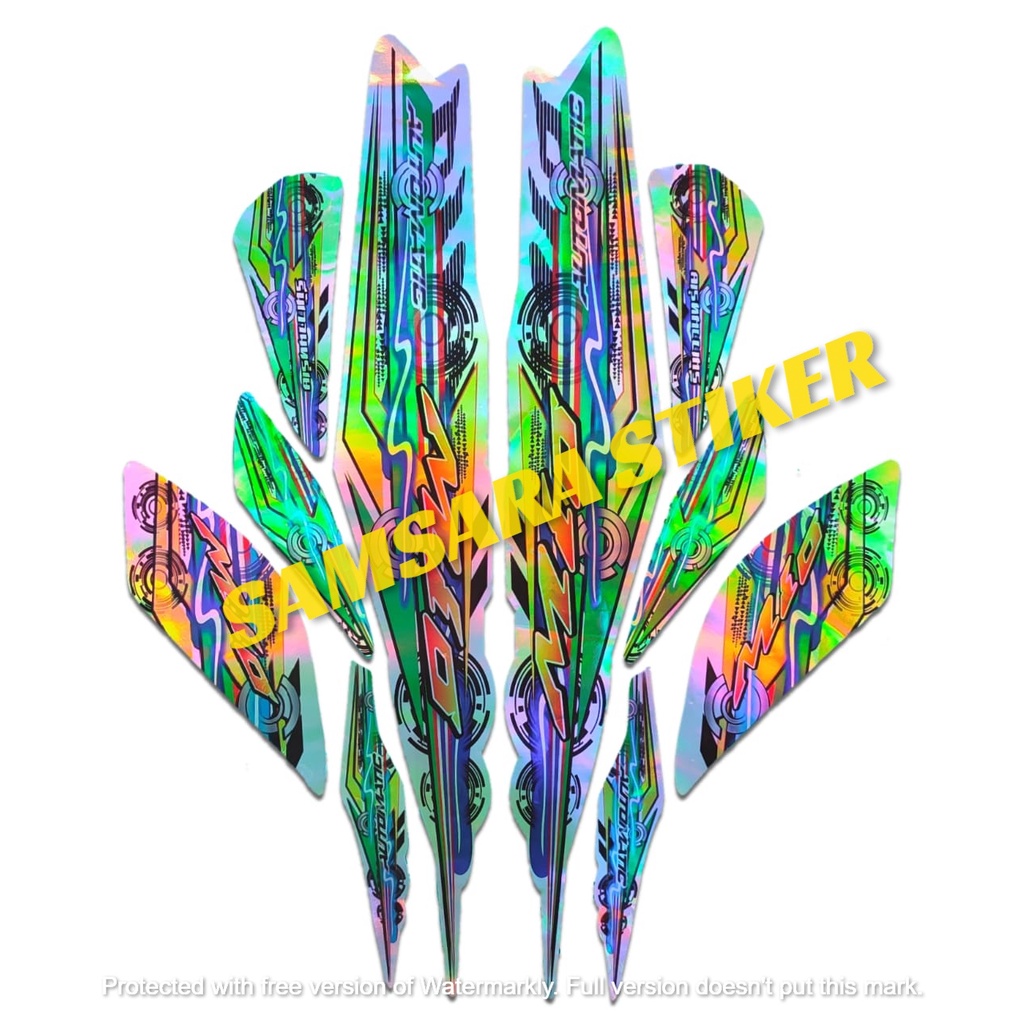 Stiker Motor Mio J / Mio Gt Variasi Hologram hijau