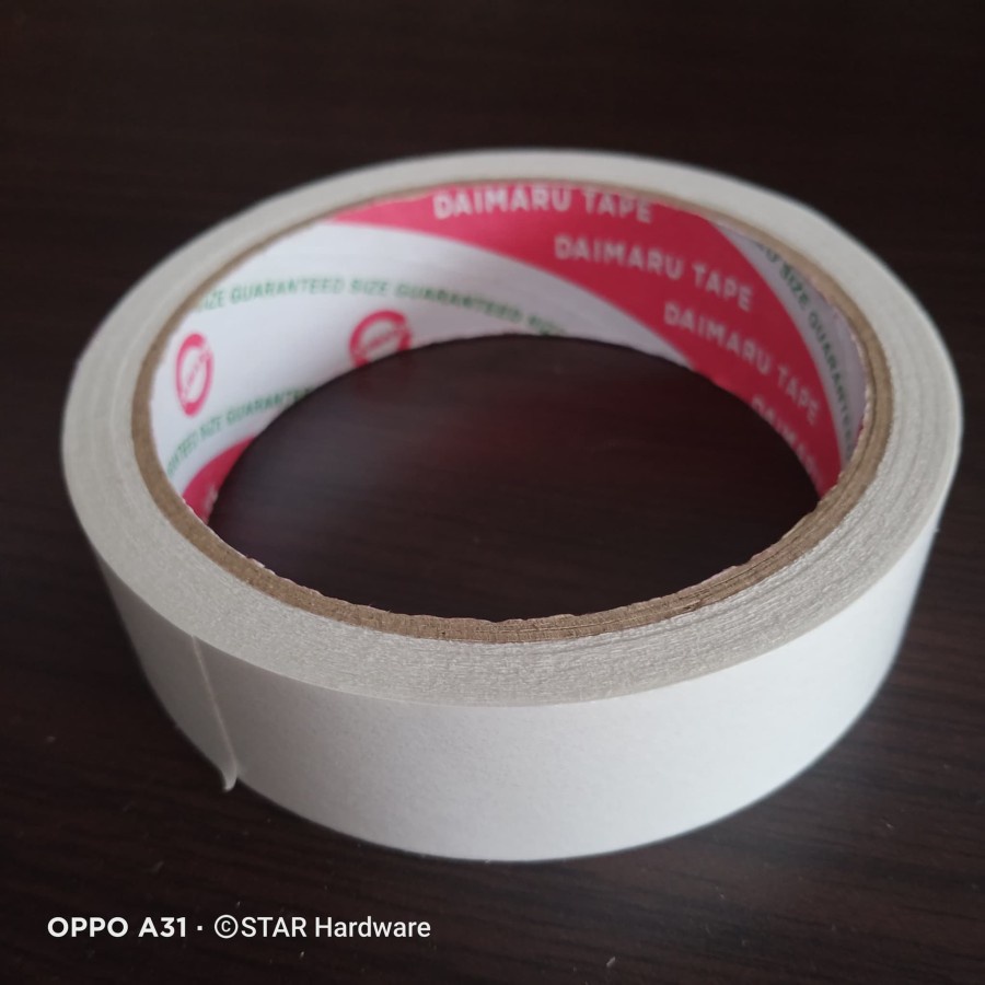 

Daimaru Double Tape 1" (25 mm) Putih / Selotip Bolak Balik Dobeltip