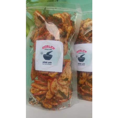 

kemasan pouch 65gr,krupuk seblak kering,krupuk seblak,krupuk seblak bantet