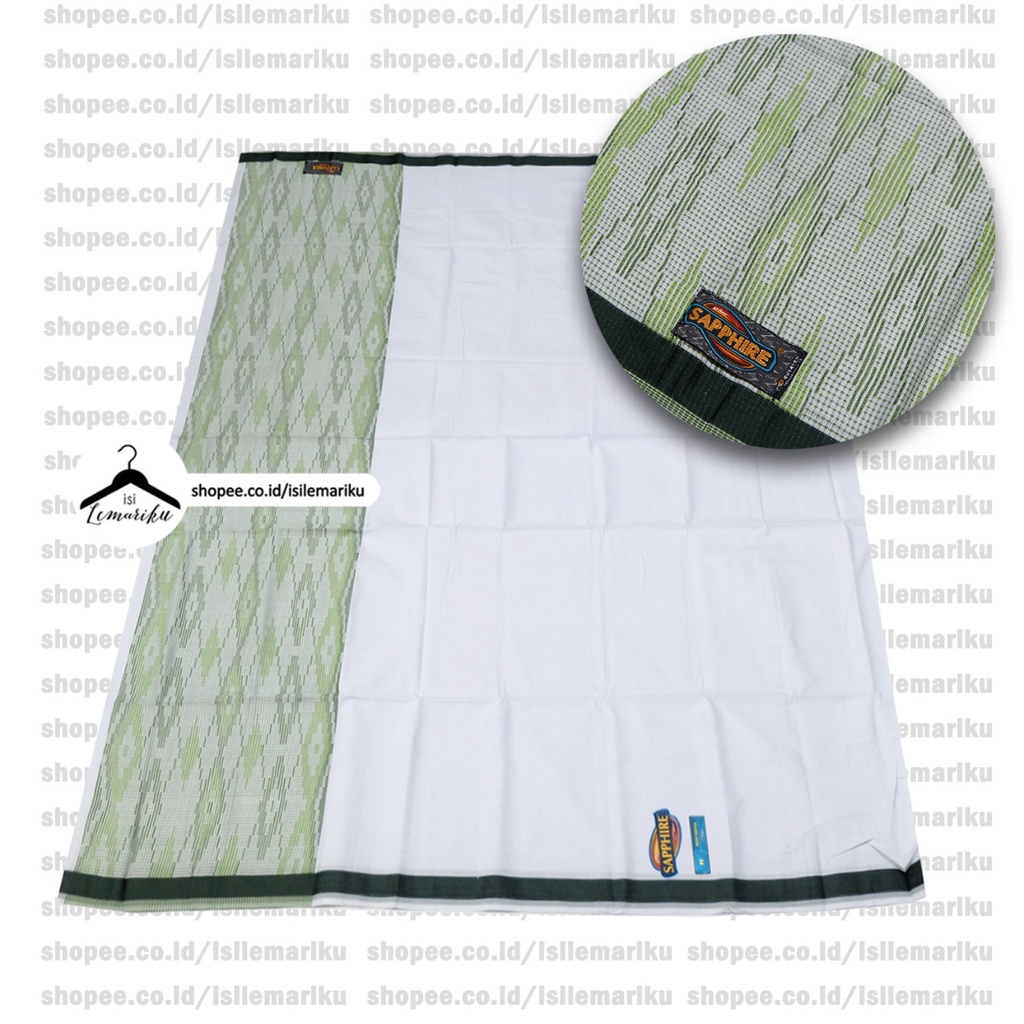 Sarung Tenun Sapphire Putih Polos / PTPL