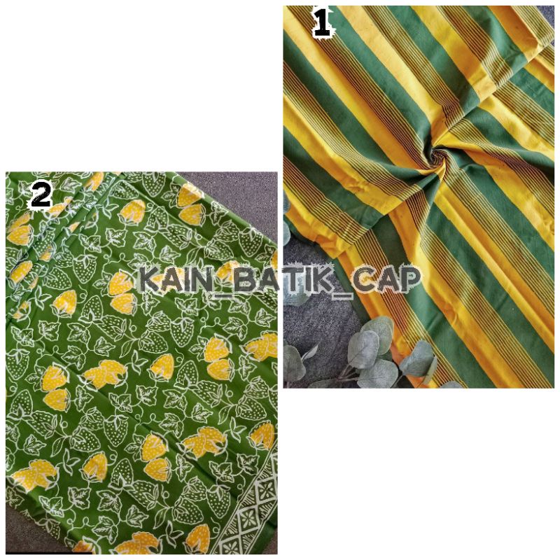 Jual Kain Batik Cap Garutan Hijau Kuning Kain Batik Cap Hijau Kuning