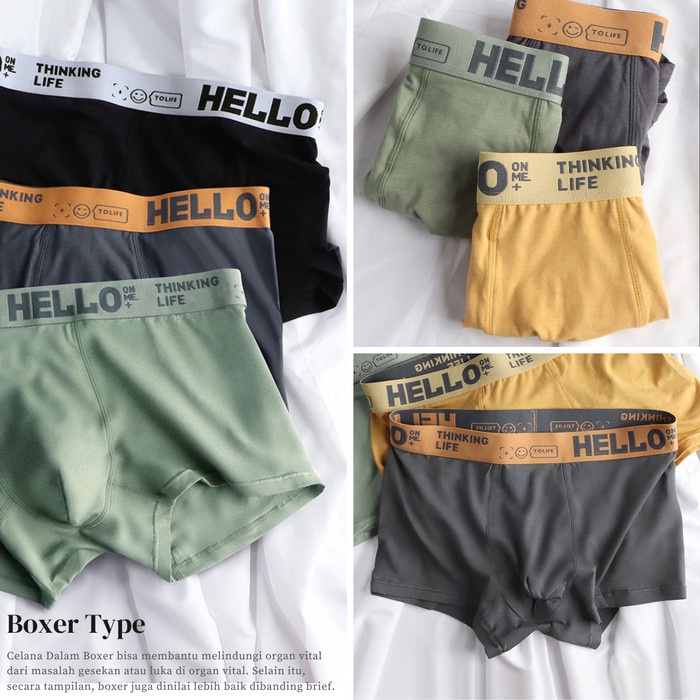 Celana Dalam CD Boxer Pria Underwear CD Boxer Briefs Pria Motif Import